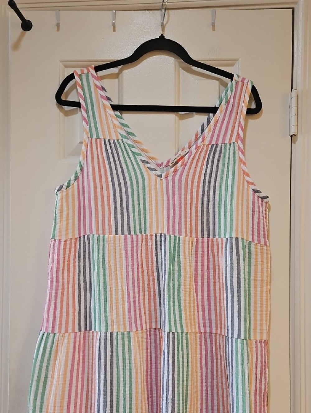 Marine Layer Pastel Striped Tiered Maxi Dress - Picture 4 of 10
